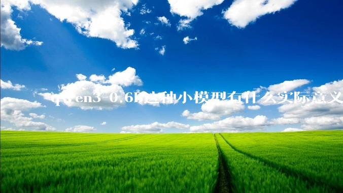 qwen3-0.6B这种小模型有什么实际意义和用途吗？
